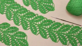 Ленточное кружево &quot;ЛИСТИКИ&quot; вязание крючком МОТИВЫ ИРЛАНСКОГО КРУЖЕВА  Crochet Lace Ribbon Tape
