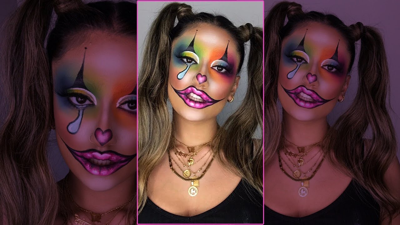 Easy Clown Halloween Makeup Tutorial — Clown Makeup - Grunge Makeup - Medium
