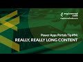 Power Apps Portals Tip #94 - Really, Really Long Content - Engineered Code