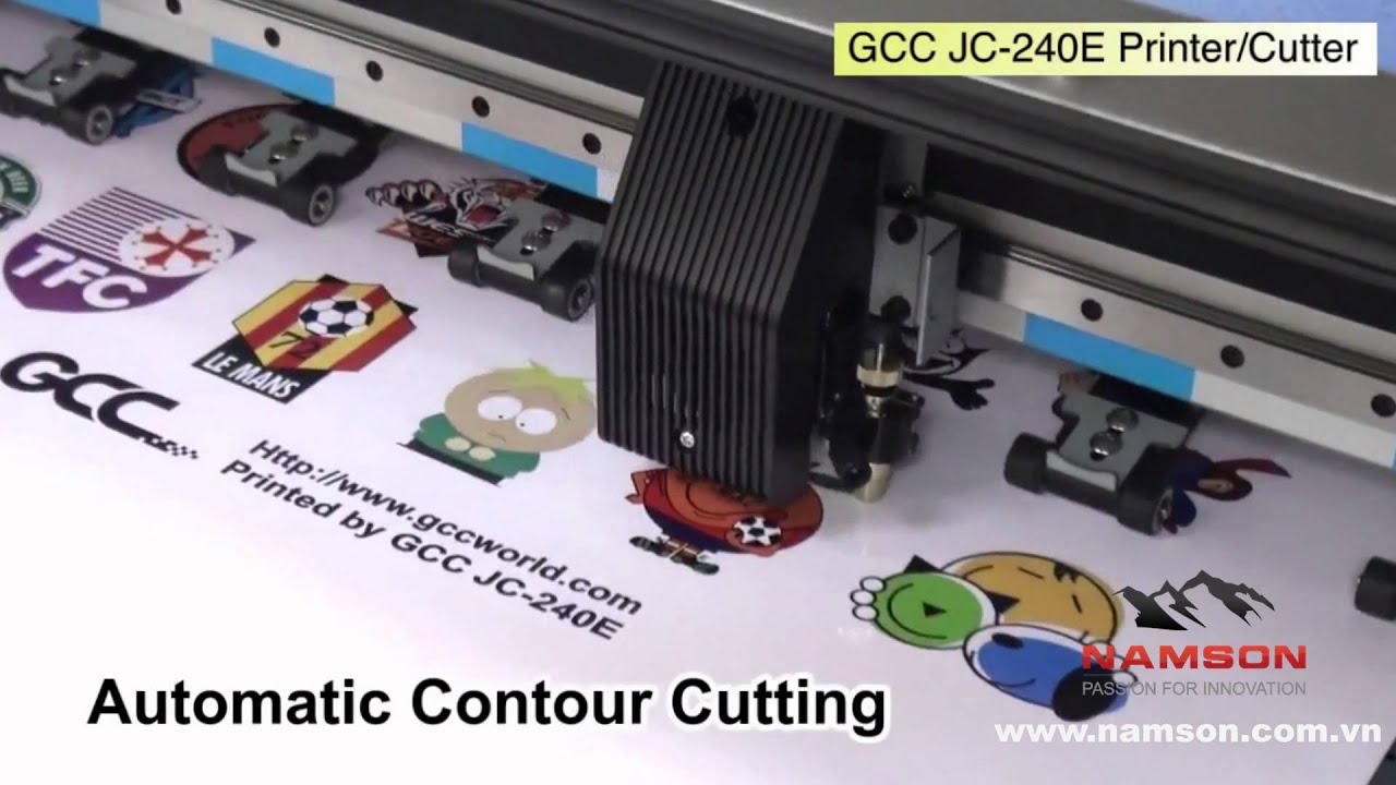 Máy In Cắt Decal GCC JC 240E - YouTube