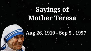 Famous Sayings Of Mother Teresa | Quotes of Mother Teresa 