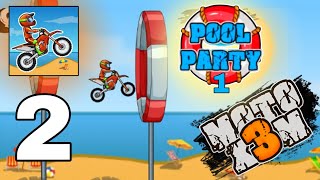 Moto X3M Bike Race Game – Gameplay Walkthrough Part 2 - POOL PARTY 1 (iOS, Android) screenshot 2
