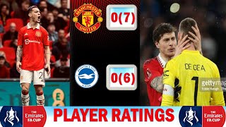 Lindelof \& De Gea Superb | Player Ratings : Brighton 0 (6)  - 0 (7) Manchester United !! FA CUP 2023