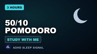 50/10 Pomodoro Timer with Brown Noise | 3 Hour Study With Me | Deep Focus