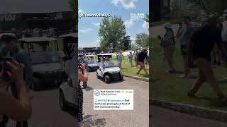 Potus Gary Player Golf Motorcade Passing By At The Liv Golf Tournament Today.