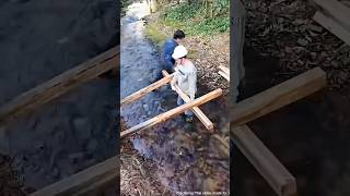 DIY Creek Bridge Ideas | খালের ওপর সহজ ব্রিজ | #viralvideo #trending #foryou #DIYBridge#VillageLife