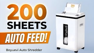 This Paper Shredder Shreds 200 Sheets… Automatically | Boyuevi 200 Sheet Auto Feed Paper Shredder