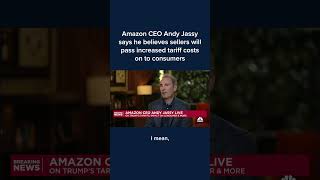 Amazon CEO Andy Jassy says he believes sellers will pass increased tariff costs on to consumers