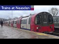 London underground metropolitan and jubilee line trains at neasden