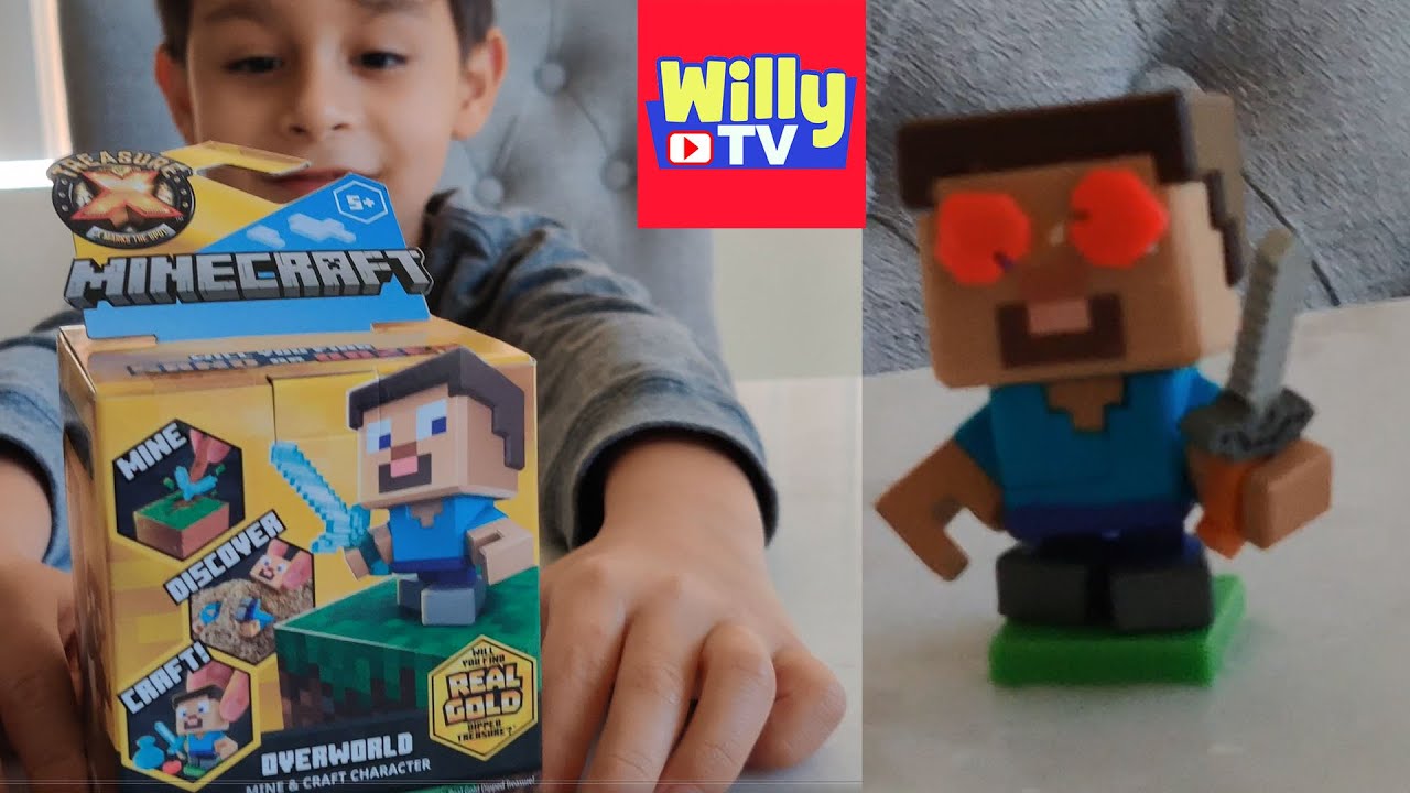  TREASURE X Minecraft Overworld Mine and Craft collectable  Characters Unboxing Toy 10 Levels of Adventure Will You find Real Gold  Treasure : Toys & Games