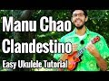 Manu Chao - Clandestino - Ukulele Tutorial With Easy Chords & Play Along