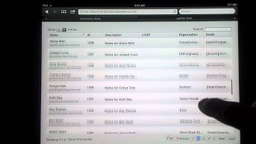 Demo of DataTables on an iPad 3