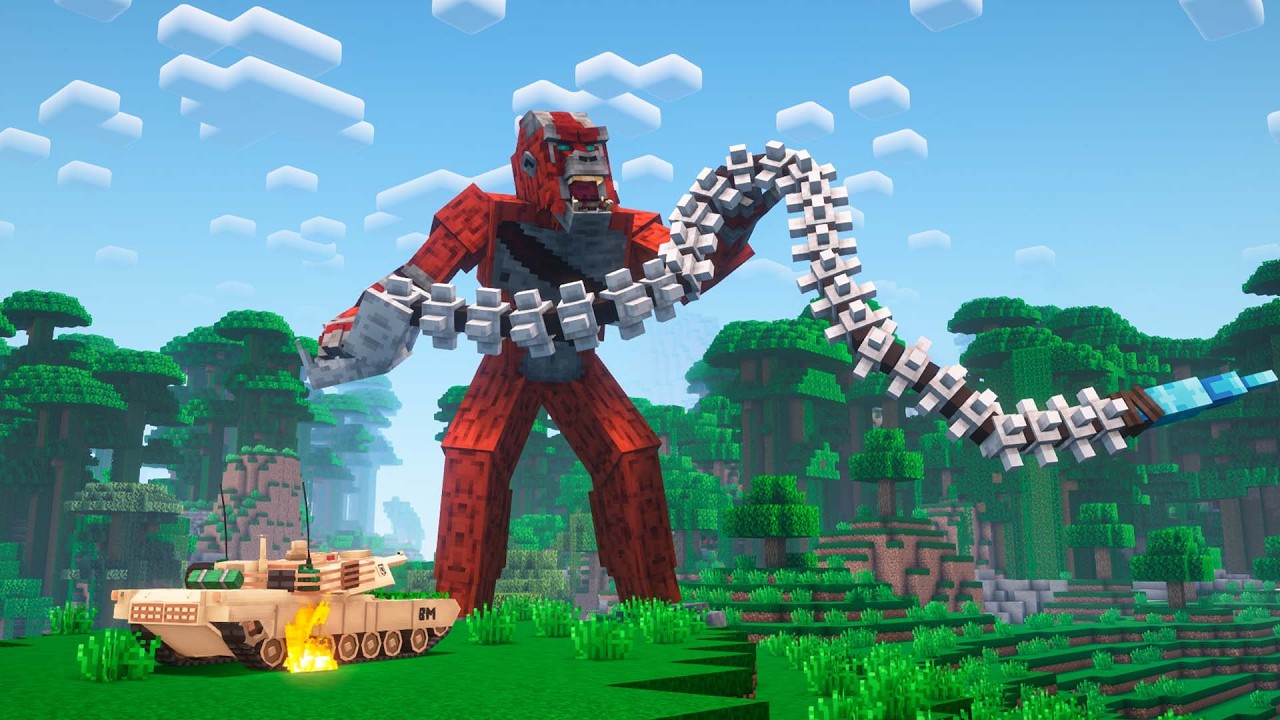 SCAR KING APARECEU NA ILHA DA CAVEIRA NO MINECRAFT !! ( KAIJUS )