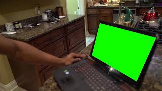 Random man punches a laptop  green screen meme