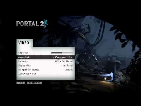 Portal 2 Main Menu Screen