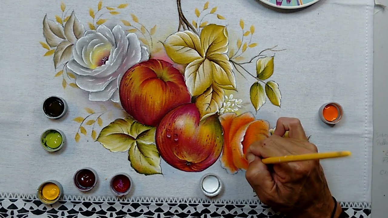 Roberto Ferreira - Novo Projeto - Vamos aprender a Pintar Rosas e Maças em Tecido - Parte 2