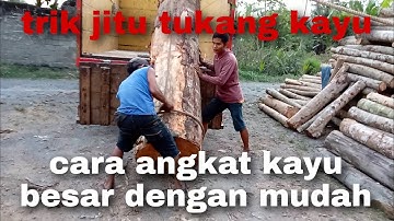 technique for loading large wood manually using a truck‼️truck loading large wood