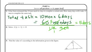 Man days work Problems 👷‍♂️💪| Grade 10  Maths Exam Paper Questions with Answers