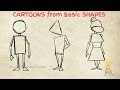 Drawing cartoons out of basic shapes  character design  how to draw cartoons