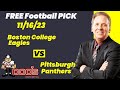 Free Football Pick Boston College Eagles vs Pittsburgh Panthers , 11/16/2023 College Football