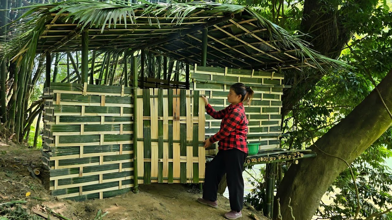 Full video. Complete bamboo house, Weaving bamboo baskets to catch fish ...