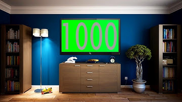 Numbers from 1000 to 1 - countdown - Green Screen TV  - frame animation - chroma key Effect