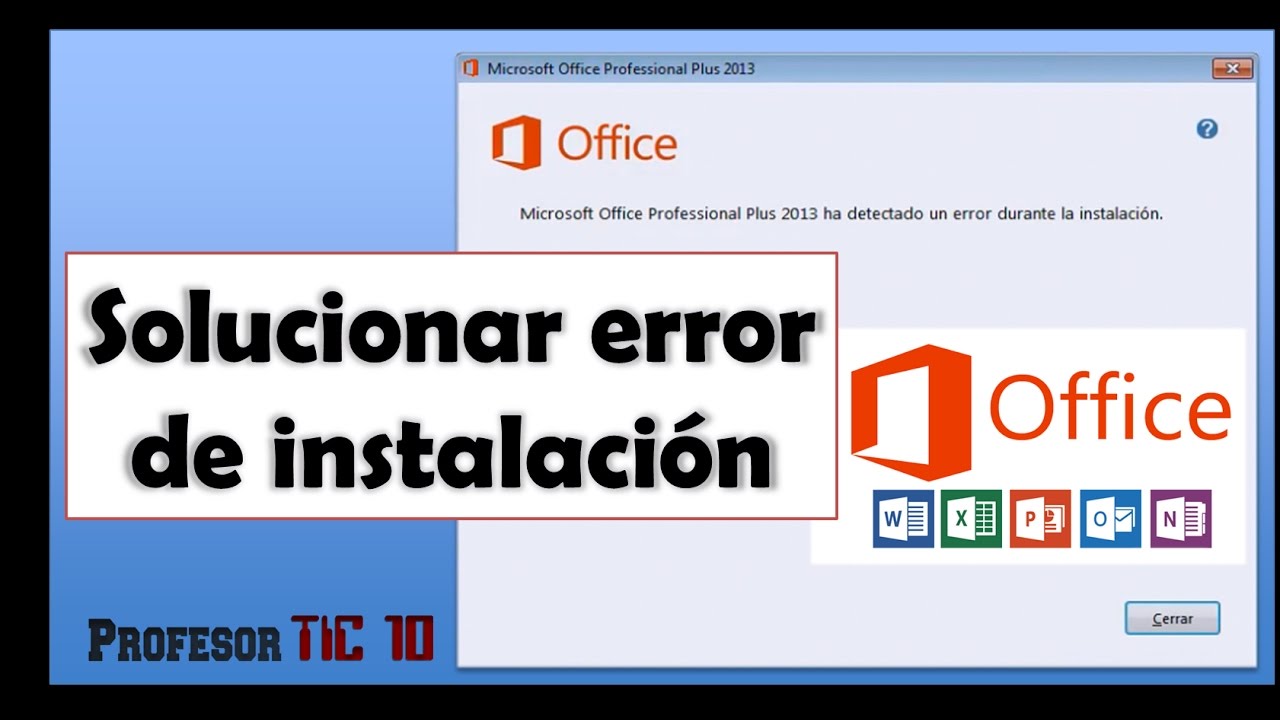 Solucionar error de instalación de Microsoft Office - YouTube