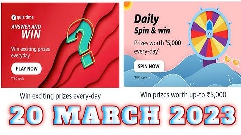 Amazon Funzone Quiz Answers Today|20 March 2023|@dailyquiztime