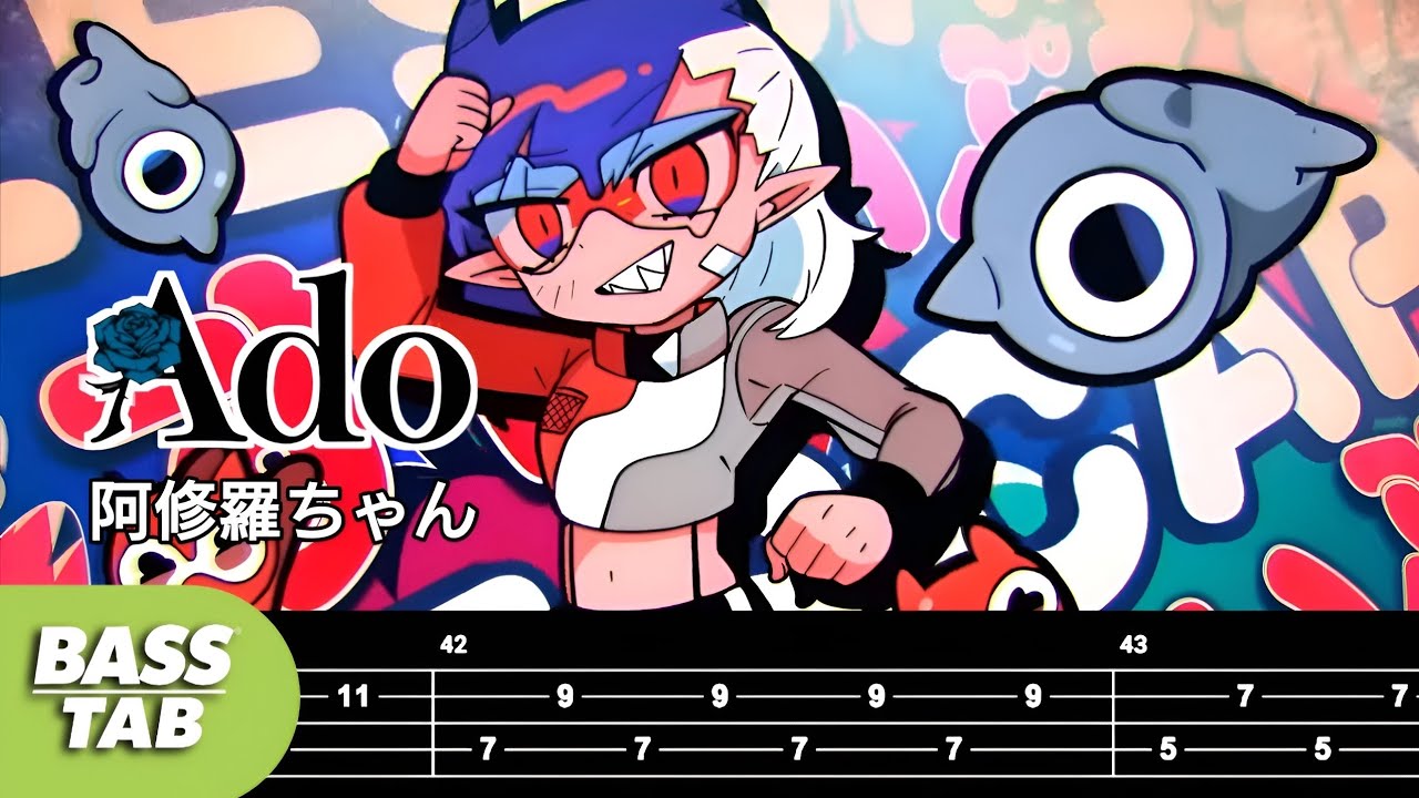 BASS TAB】ADO - ASHURA-CHAN (阿修羅ちゃん) - YouTube