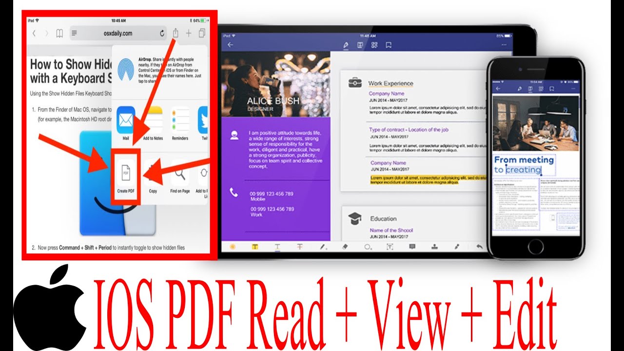 How to Edit PDF text on your IOS phone - YouTube