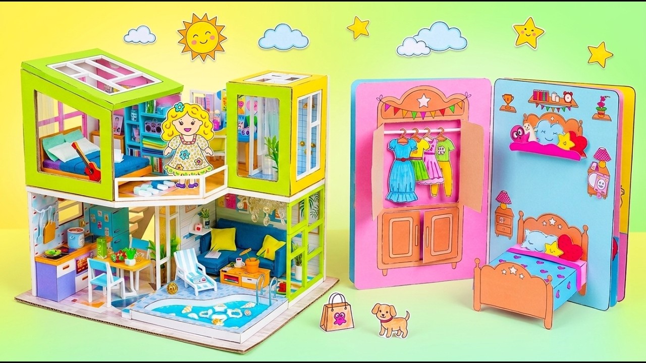 プールつきミニドールハウスDIY！小さなおうちを作ろう 🏡✨ - YouTube