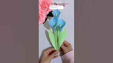 How to make Calla lily flower 🌷 DIY calla lily paper flower tutorial 💐💙 #diyflower diycrafts