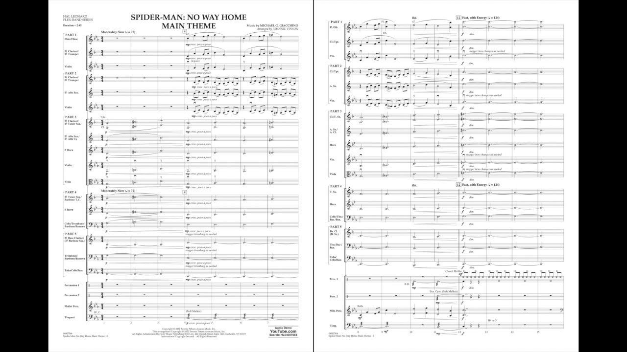 Spider-Man: No Way Home (Main Theme) sheet music for piano solo