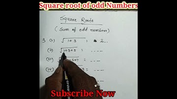 Square Root Of Sum Of odd numbers | Mathematics | Exam Solver | @exam_solver