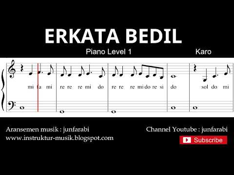 Not Balok Erkata Bedil - Piano Level 1 - Lagu Daerah Karo - Doremi Solmisasi