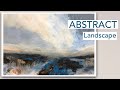 Semi abstract landscape painting demonstration  acrylics