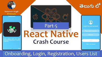 React Native Crash Course Part-5 Practical Apps in Telugu #VenkateshMogili #WebGuru
