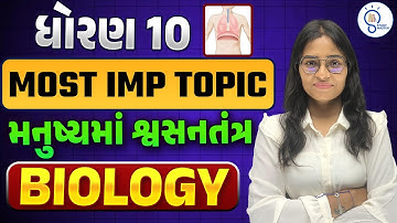 મનુષ્યમાં શ્વસનતંત્ર | Human Respiratory System | Biology | Std 10 Science Most Imp Topic