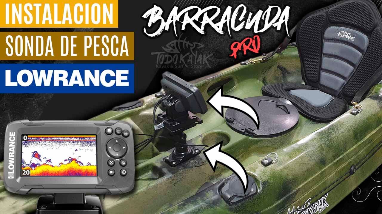 Instalación sonda de pesca en kayak Barracuda. ¡Cómo se pone el Sonar en el  kayak! 