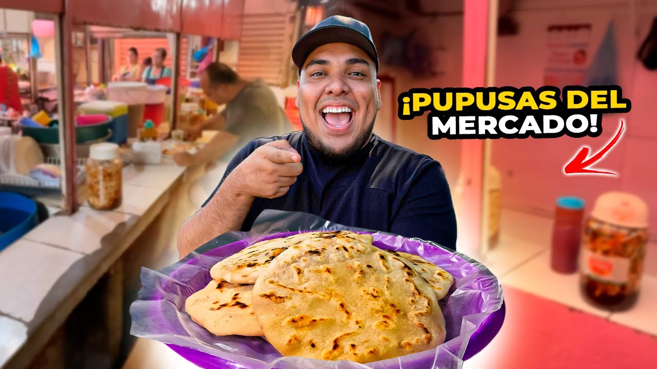 PROBANDO las MEJORES PUPUSAS del MERCADO de SOYAPANGO *una delicia* 🤤