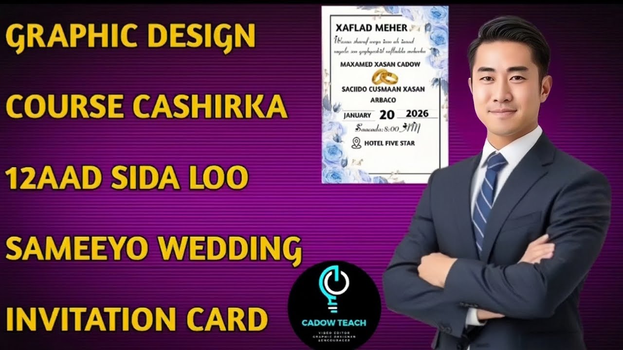 Sidee loo sameeya invitation xaflad aroos ||Sidee loo sameeya boor xaflad aroos #pixellab #youtube