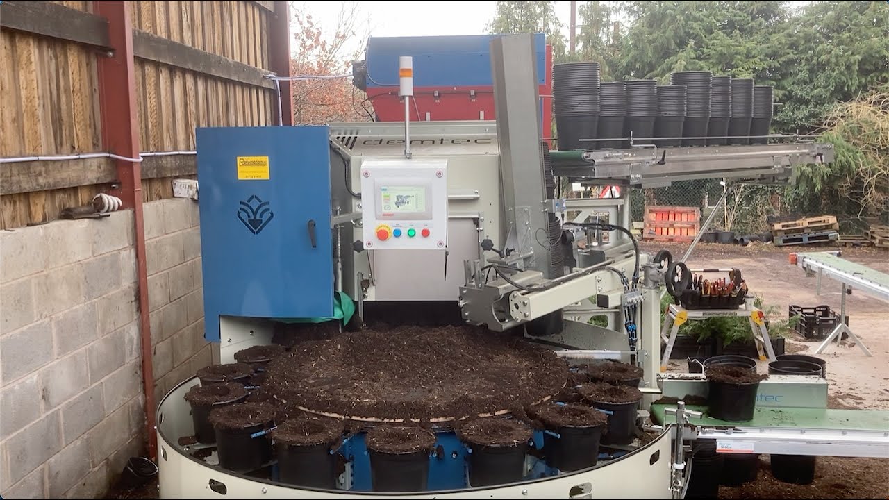 Demtec 4016 Potting Machine with Bare Root System. Perfect for Forestry Nurseries - Rotomation