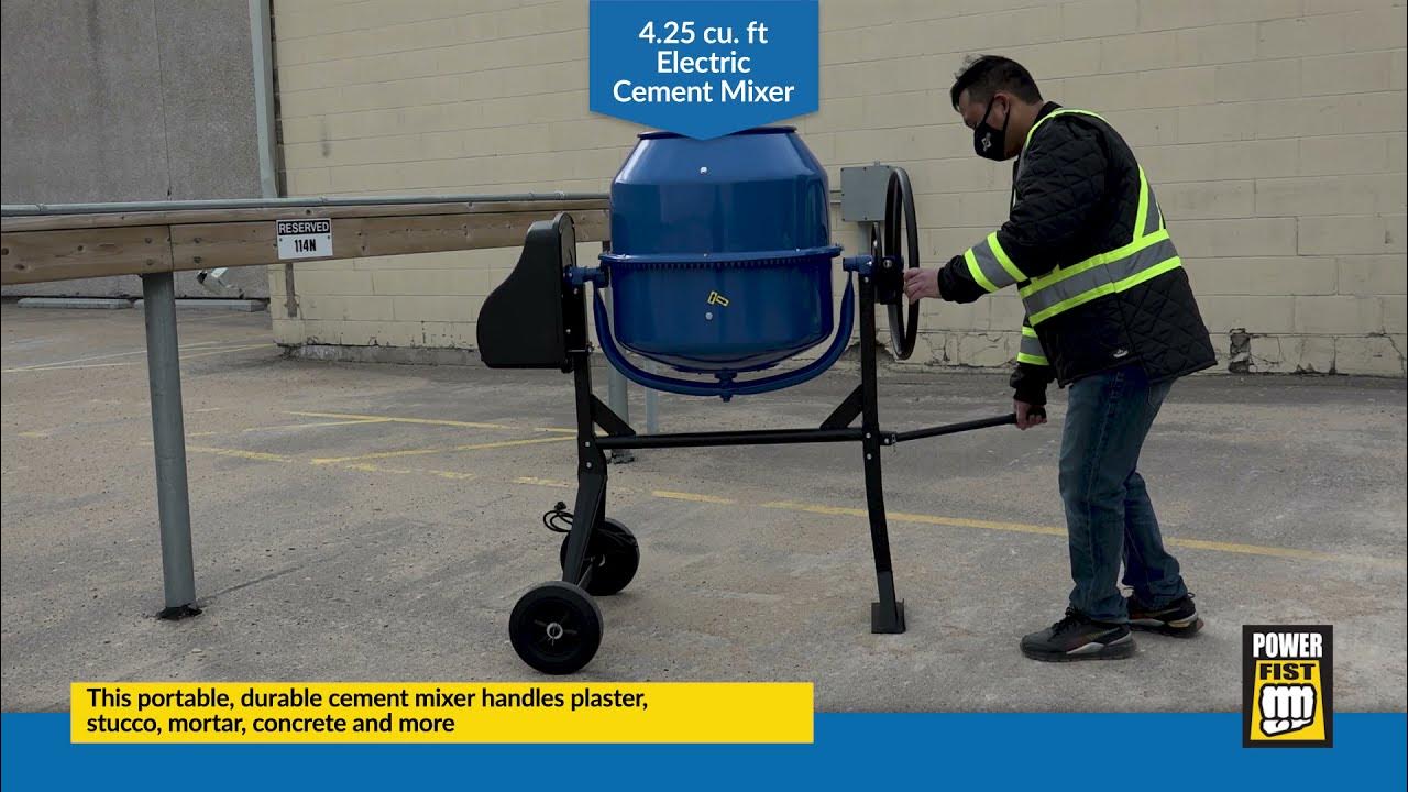 4.3 cu. ft Electric Cement Mixer \ Bétonnière électrique de 4,3 pi