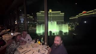 Bellagio Fountains from Eiffel Tower at Paris Hotel