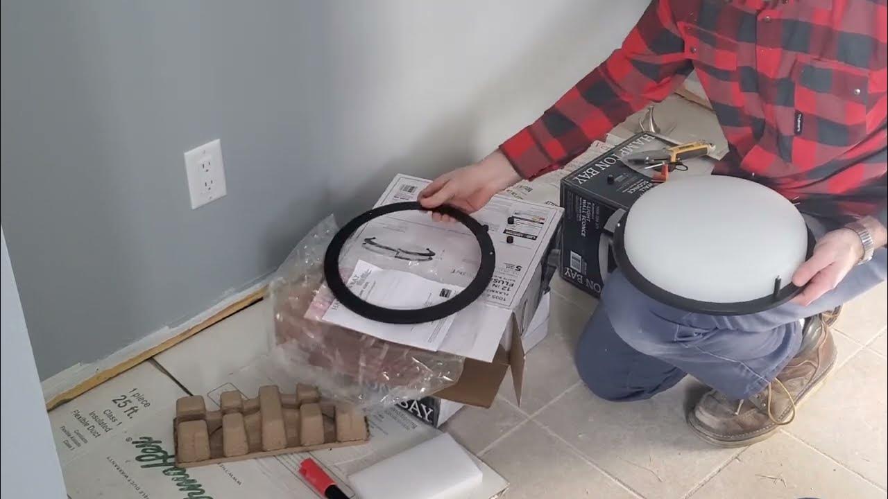 Flaxmere 12 in. Matte Black Dimmable LED Ceiling Light Install