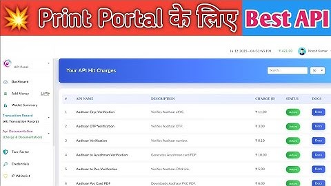 प्रिंट पोर्टल में API लगाए| New Print Portal | आधार प्रिंट पोर्टल API | Print Portal API