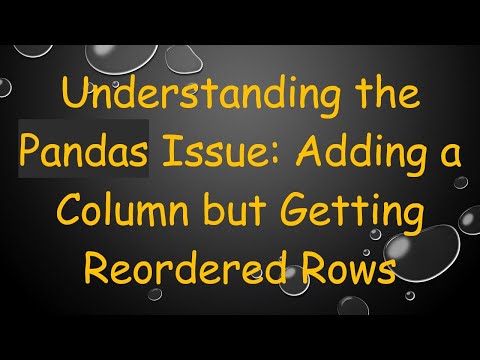 Understanding the Pandas