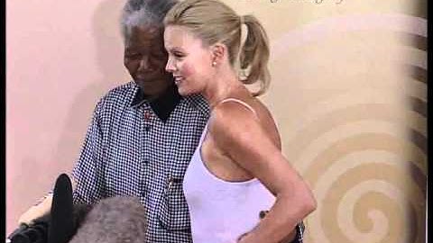 Nelson Mandela meets Charlize Theron