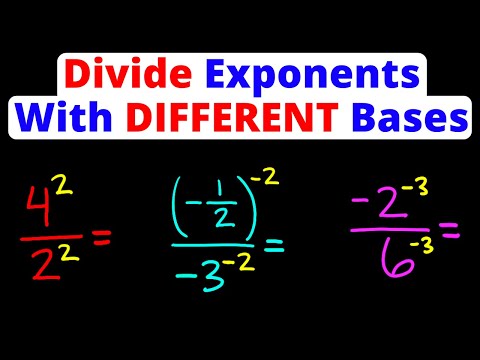 Dividing Exponents (Powers) with DIFFERENT Bases | Eat Pi