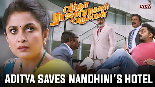 Vantha Rajavathaan Varuven Movie Scene - Aditya Saves Nandhini's Hotel |Simbu |Megha Akash |Sundar C